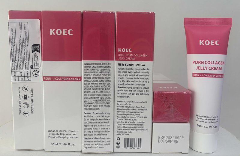 KOEC PDRN Collagen Jelly Cream with 7 Collagen Complex,PDRN Pink Peptide Face Cream for Deep Hydration & Skin Elasticity & Uneven Skin Tone,Face Moisturizer for Glass Skin Glow 1.69 Fl Oz