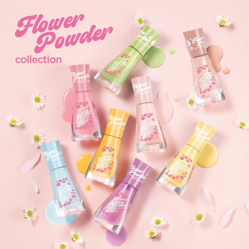 Sally Hansen Insta-Dri Flower Powder, Blink-and-Blossom, Nail Polish – Dries in 60 Seconds – One Coat – Satin-Matte Finish