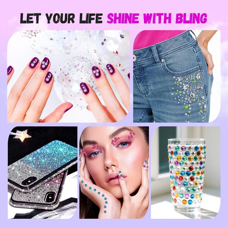 Skiennix 36000Pcs Resin Jelly Rhinestones - 28 Colors 3mm Flatback Gems for Crafting & Nail Art