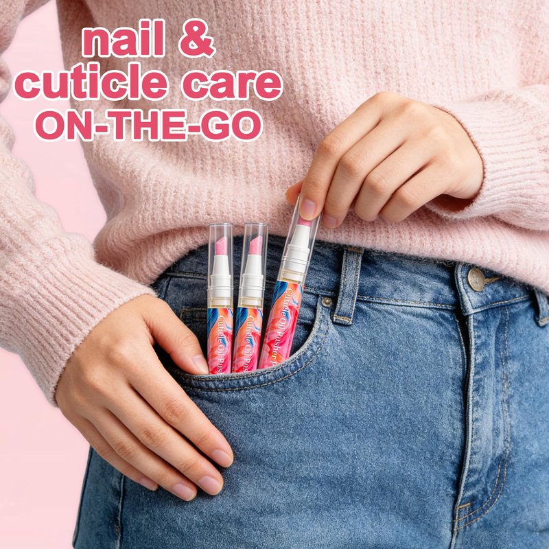 Ceramic Cuticle Pen- Polishes and Moisturizes Dry Cuticles, Instantly Removing Dead Skin and Leaving Nails Cleaner and Shinier Pink