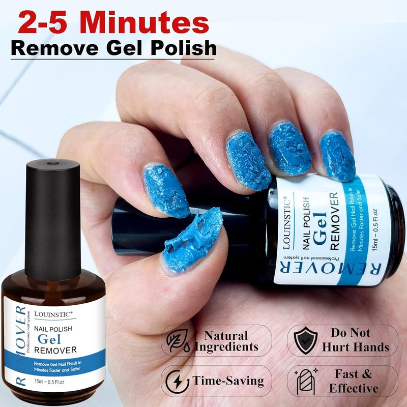 Gel Nail Polish Remover - Fast No Soak Formula | Professional Kit for Quick 2-5 Minute Removal