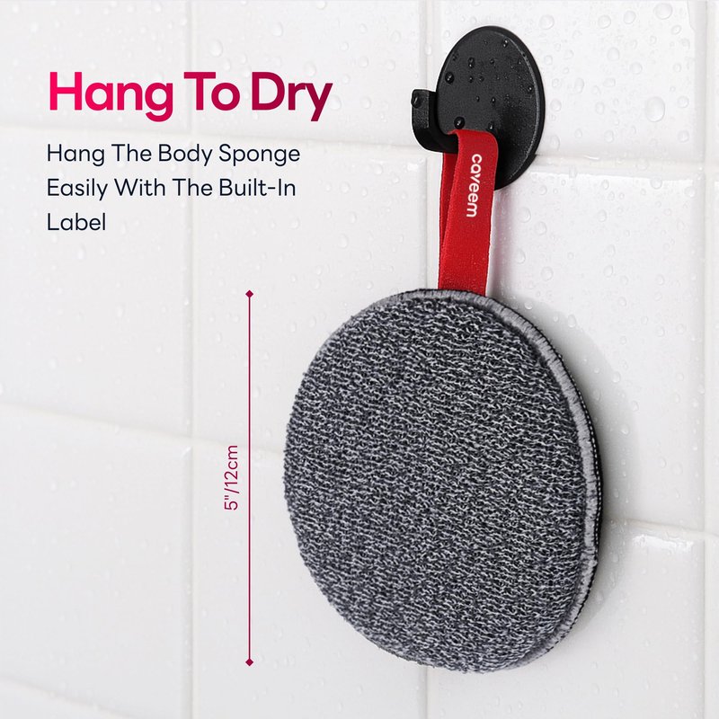 Caveem Exfoliating Body Scrubber, Bath and Body Scrub Buffer, Body Exfoliator for Remove Dead Skin, Gentle and Rough Lightweight Sponge for Shower (2 Pack)