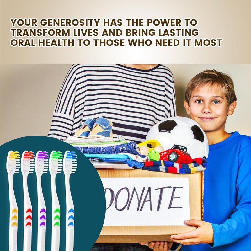 Navona 600 PCS Premium Toothbrushes - Individually Wrapped, Medium Soft Bristles | Ideal for Travel & Donations