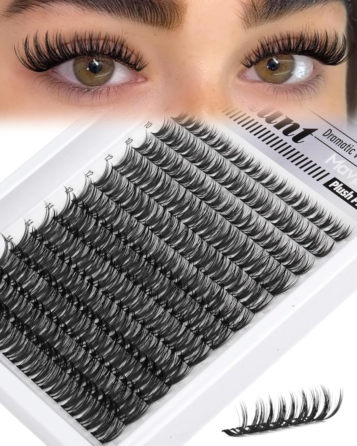 Skiennix Wispy Eyelash Clusters - Ultra-Dense Individual Lashes for Dramatic Looks | 132PCS DIY Pack (8-18MM)