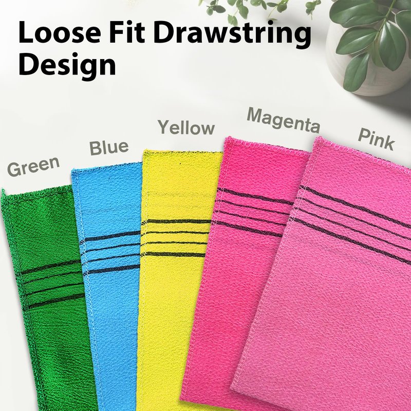 Jaasuee 6-Piece Exfoliating Washcloth Set, Korean Exfoliating Mitts in Vibrant Colors for Gentle Skin Exfoliation and Removing Dry