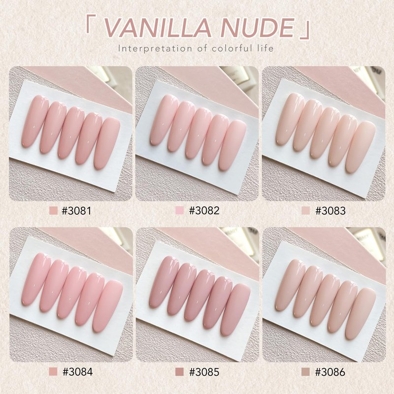 GAOY Macaron Nail Gel Polish Set Including Peach Pink Nude Shades, Sweet Minimalist Creamy Colors, Opaque Long Lasting Gel for Home & Salon Manicure