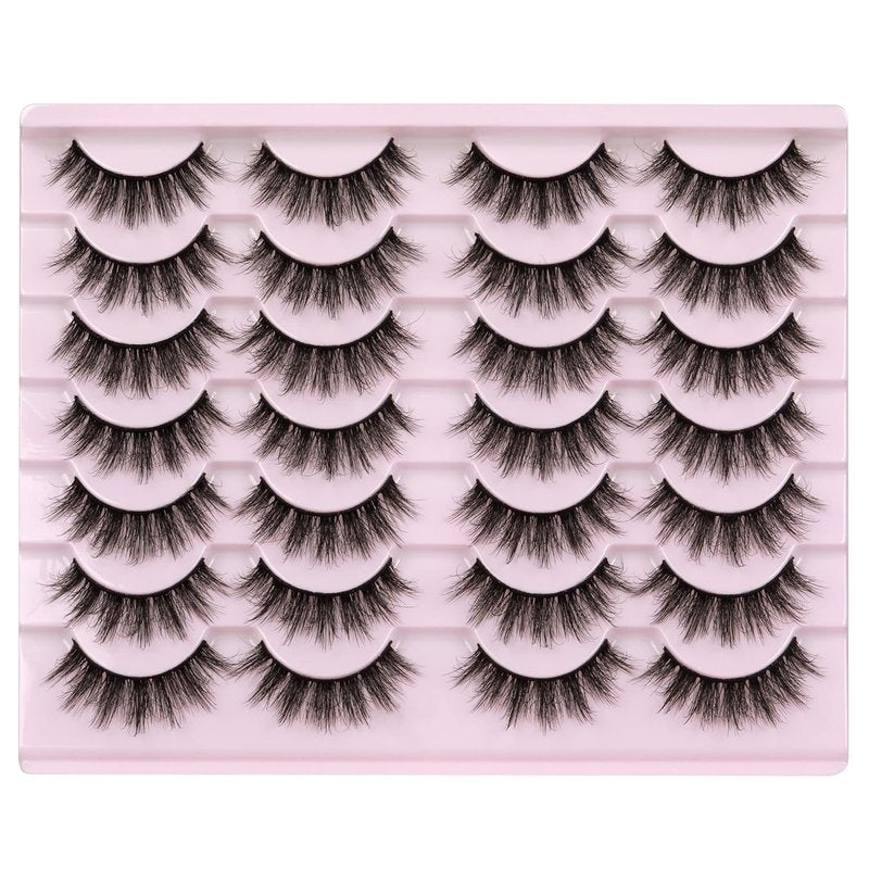 Mink Lashes - 14 Pairs Wispy 5D Volume False Eyelashes for Natural Look | 16mm Length