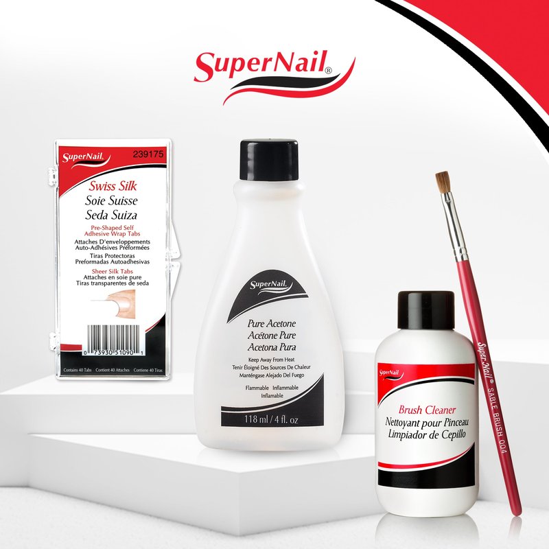 SuperNail Pure Acetone Nail Polish Remover – Fast-Acting Gel Polish Remover for Nails, Acrylic & Dip Powder Nails, Clear & Unscented Formula, 4 fl oz