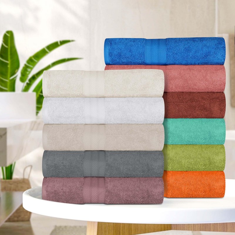 Superior Long Staple 100% Combed Cotton 700GSM 2-Piece Solid Bath Sheet Set for Bathroom, Shower, Kitchen-Super Soft, Plush, Highly Absorbent, Assorted 2-Piece Bath Seets, Almond