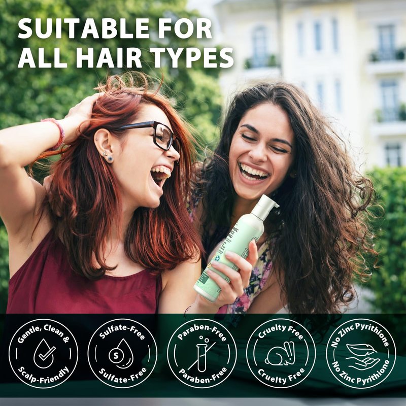 Recuren Plus Seborrheic Dermatitis Shampoo for Folliculitis & Acne: Psoriasis Treatment & Scalp Antifungal Shampoo, Dandruff Shampoo, Dry Itch Scalp & Flake Control — Sulfate-Free, Nourishing