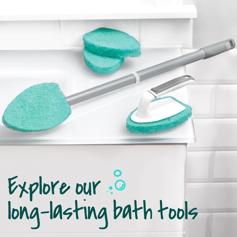 Scotch-Brite Extendable Tub & Tile Scrubber Kit, Includes 1 Handle and 3 Non-Scratch Scrubber Pads