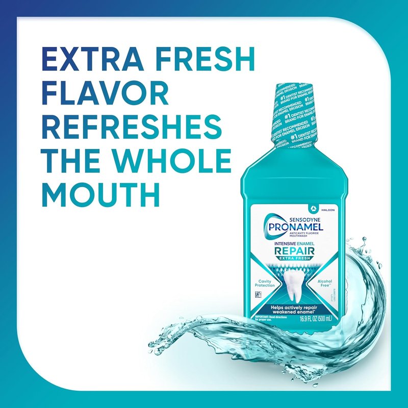 Sensodyne Pronamel Mouthwash - Intensive Enamel Repair, Alcohol-Free, Extra Fresh, 16.9 fl oz (3 Pack)
