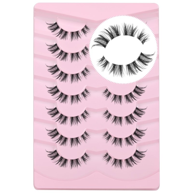 Cluster Lashes 56 Wisps DIY Lashes Natural Look Cat Eye Clear Band Mink Lashes Pack 8-14mm Wispy 3D False Eyelashes by ALICE