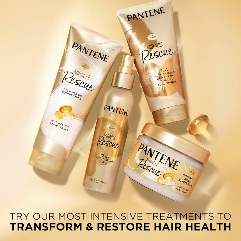 Pantene Miracle Rescue Deep Conditioner - Intense Moisture for Dry, Damaged Hair | 8 Oz