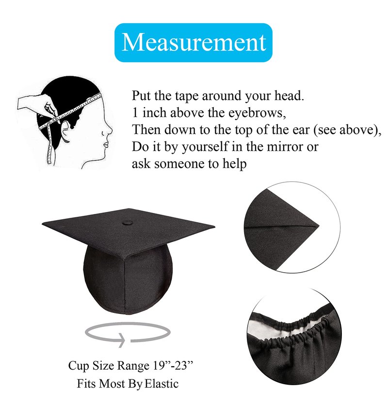 TngHui Unisex Adult Matte Graduation Cap with 2026 Tassel for High School and Bachelor Black