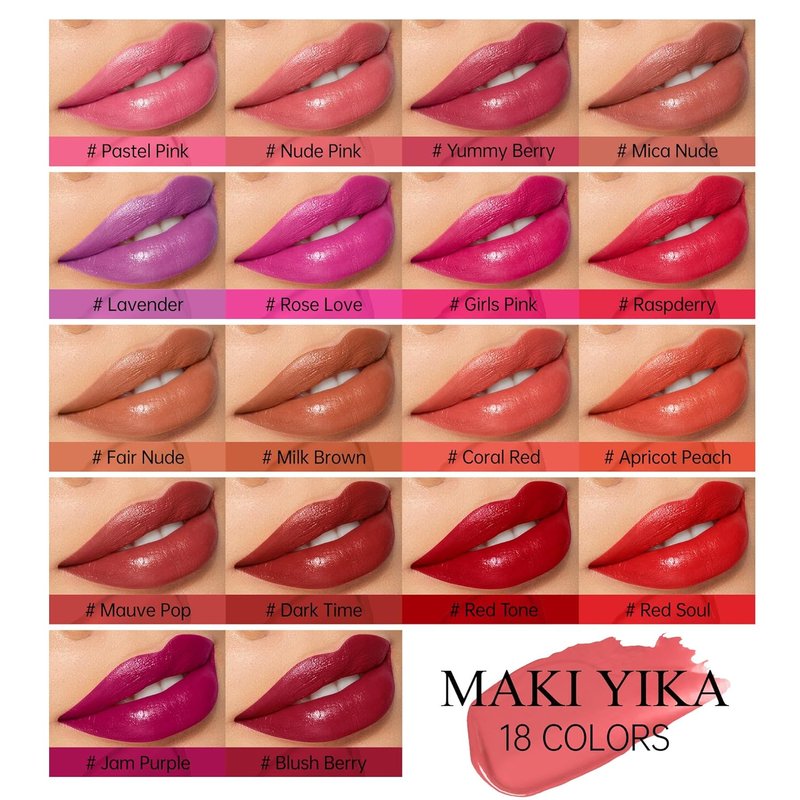 **MAKI YIKA Moisture Red Lipstick - Hydrating Tinted Balm for Dry Lips | Sheer Glossy Finish, MA037 Apricot Peach**