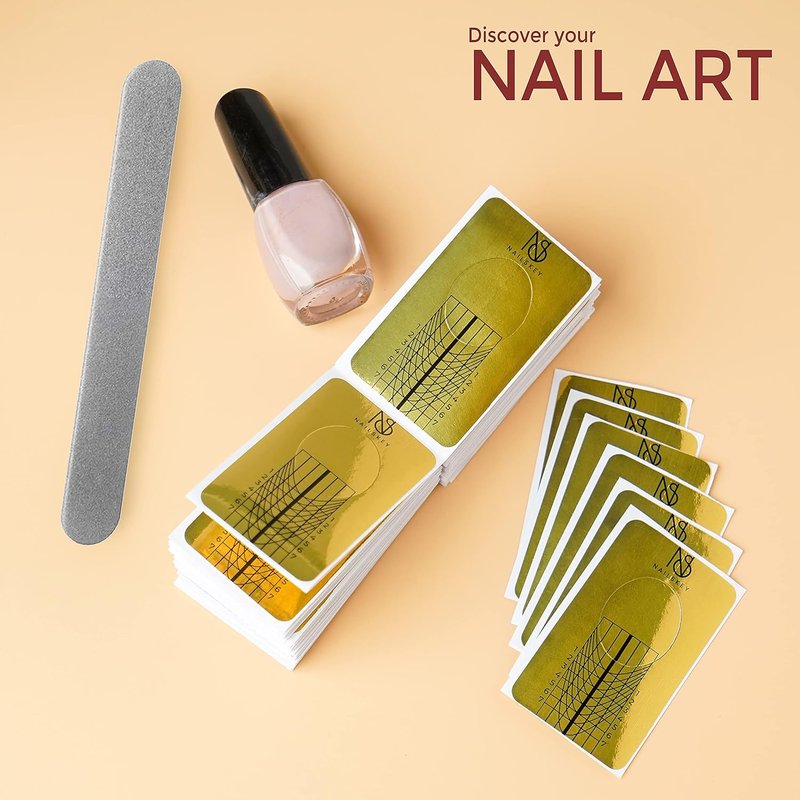 Nail Forms for Gel Builder - 100 Self-Adhesive Nail Extension Stickers | Acrylic & UV Gel Tip Sculpting Guide
