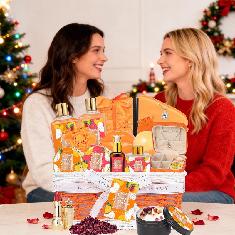 Gifts for Women, Birthday Gift - 23-Piece Spa Gift Baskets for Women, Gift Basket for Mom, Bath and Body Gift Basket, Spa Kit | Mothers Day, Christmas, Holiday, Valentines Day Gift Idea for Her