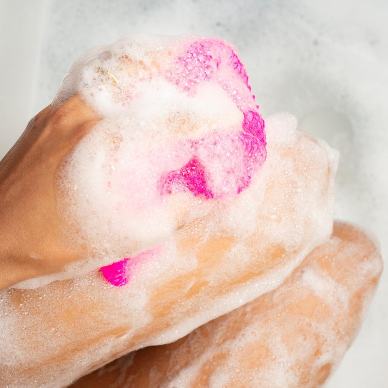 African Net Sponge, Premium Authentic Exfoliating Body Scrubber, Extra Long Stretch Bath Sponge for Shower, Deep Exfoliating Washcloth for Smooth Skin, 2 Pack (Purple & Pink)