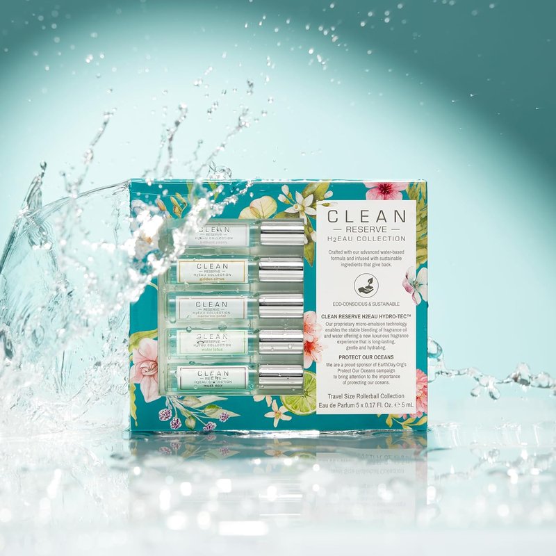 CLEAN H2EAU Fragrance Discovery Gift Set - Travel Mini Size Water-Based Perfumes | Cruelty-Free & Paraben-Free