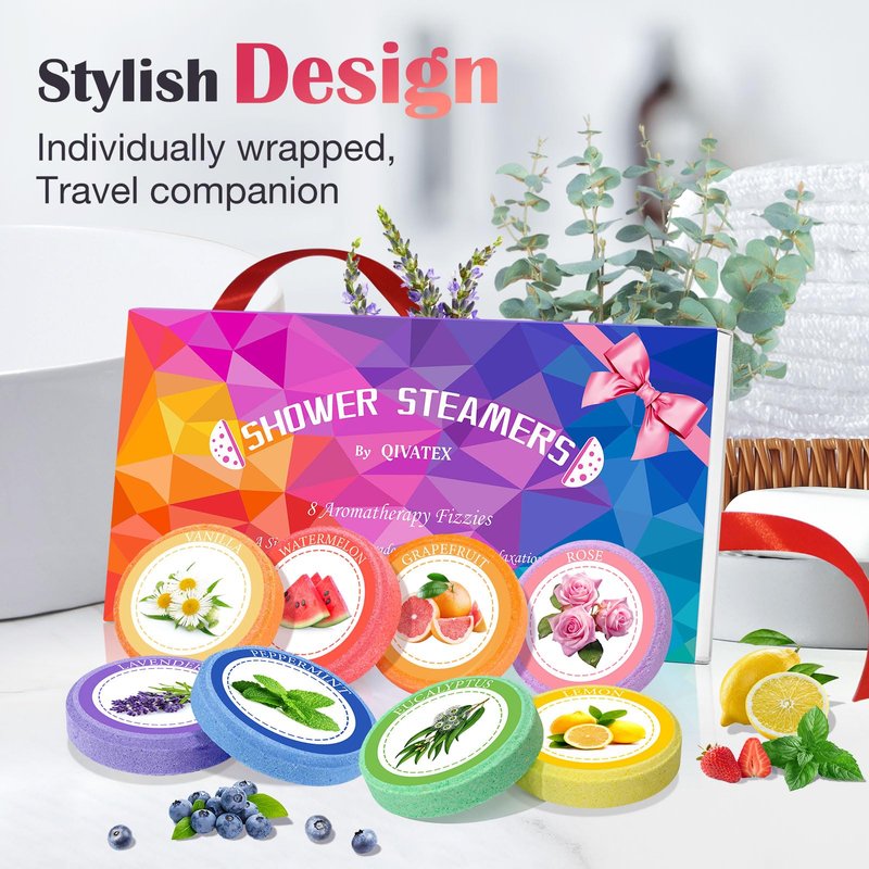 Qivatex Shower Steamers Aromatherapy, Birthday Gifts for Women, Teen Girls