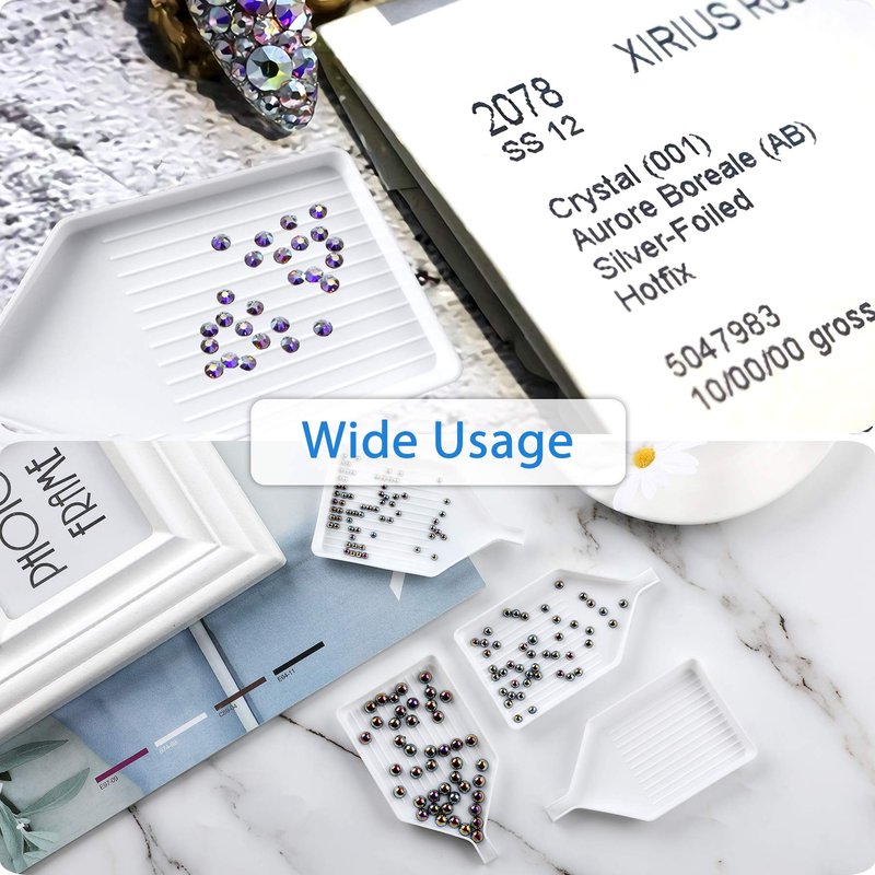 6PCS Plastic Diamond Art Painting Bead Sorting Trays (3.8 x 2.2 Inches), Accessories and Tools for DIY Crafts