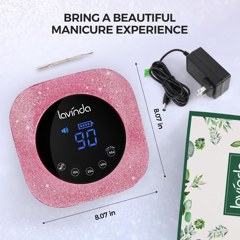 UV Nail Lamp - 54W Cordless Gel Nail Dryer with 4 Timers & LCD Display | Fast Curing Nail Art Tool