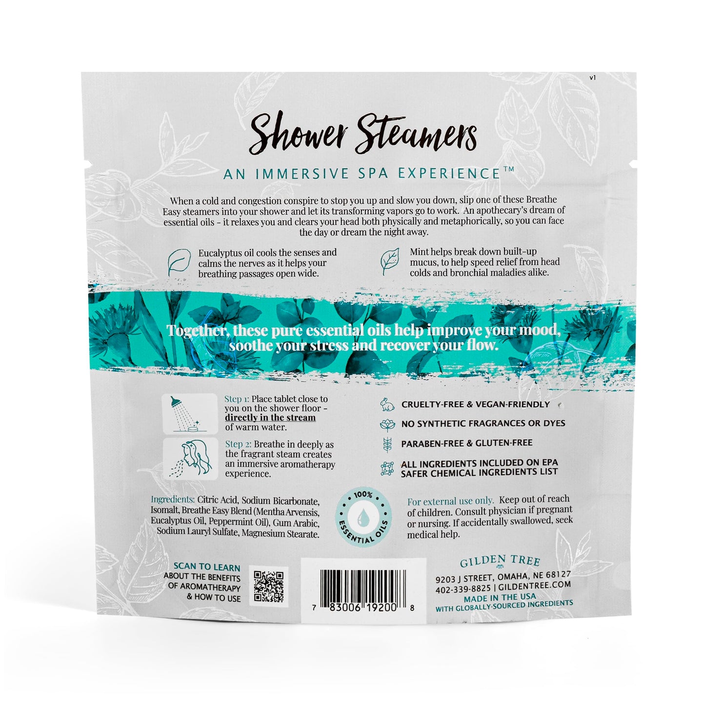 Gilden Tree Shower Steamers Aromatherapy Eucalyptus Mint Essential Oils Stress Relief, Birthday Gifts for Women Men Teens Adults, Made in USA (Breathe Easy)