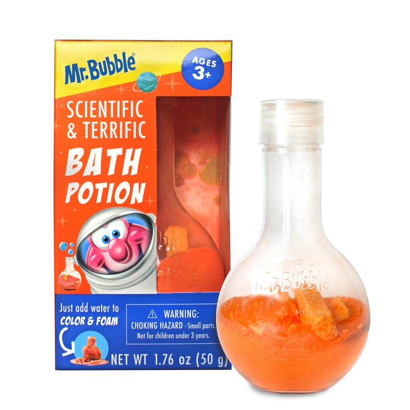 Mr. Bubble The Original Kids Bath Bomb Potions, Colorful Fizzy Fun, Cool Foam and Bubble Science Beaker for the Bath (Pack of 2)