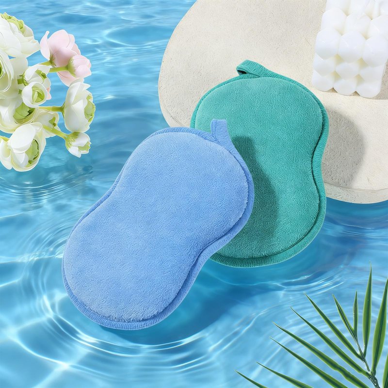 HJZHII 2Pcs Baby Bath Sponge, Soft Sponge for Bathing, Double-Sided Absorbent Loofah for Infants Kids Men Women