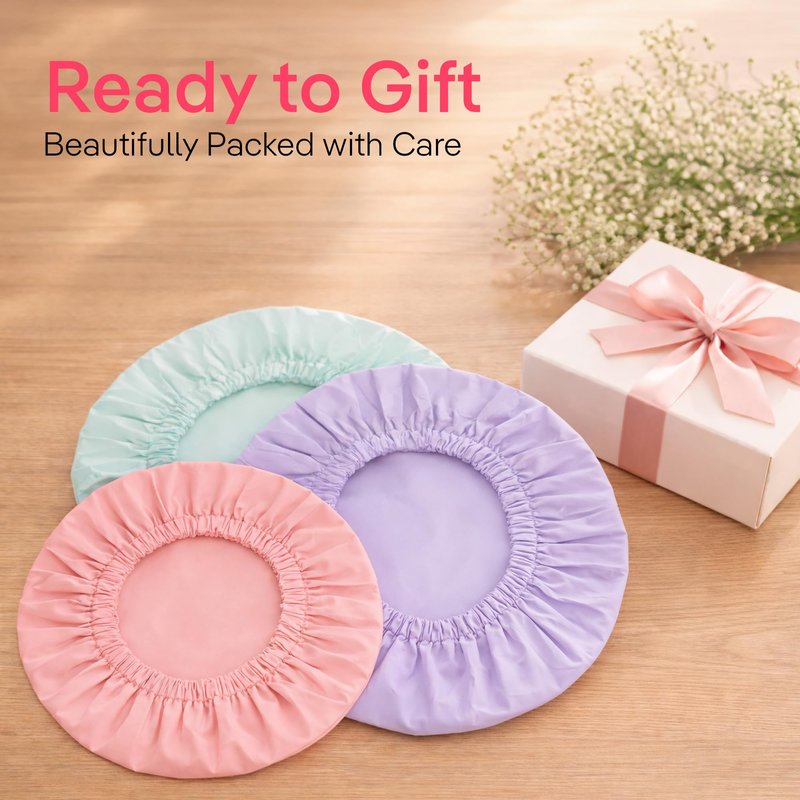 Coolmate Reusable Shower Cap for Women – Waterproof Shower Cap for Long or Thick Hair, Large Comfortable Fit with Soft Elastic, Durable Hair Cap for Shower, Bath & Hair Protection (Pink, Pack of 1)