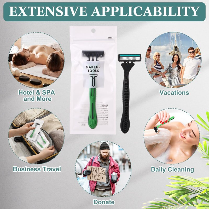 Wovnet 32 Pcs Men's Disposable Razors Bulk 3 Blade Shaving Razor for Sensitive Skin Comfortable Graduation Father's Day Favor