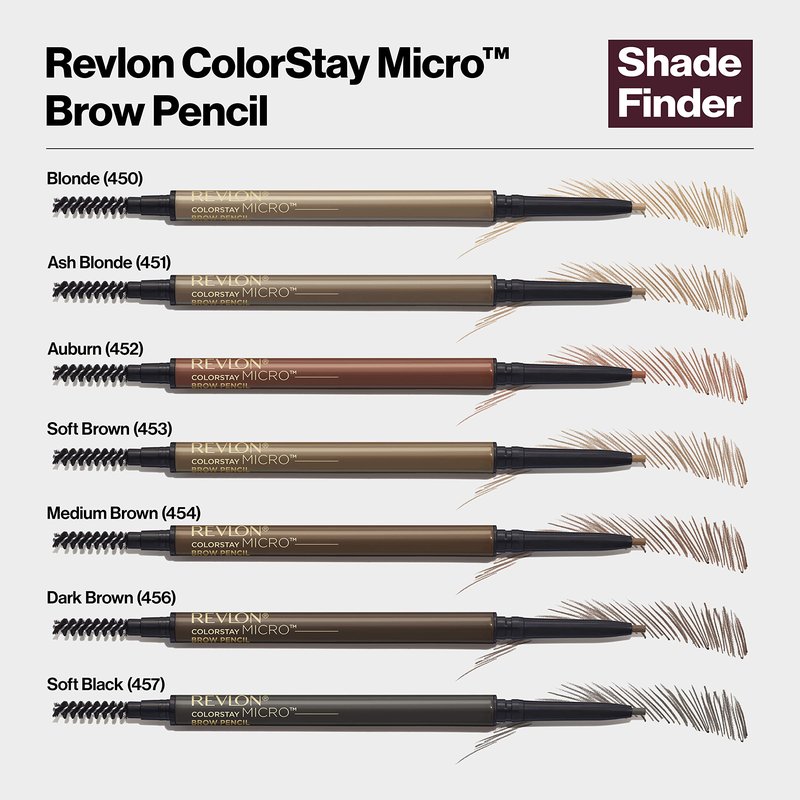 Revlon ColorStay Micro Eyebrow Pencil with Built In Spoolie Brush, Infused with Argan and Marula Oil, Waterproof, Smudgeproof, 450 Blonde, 0.003 oz