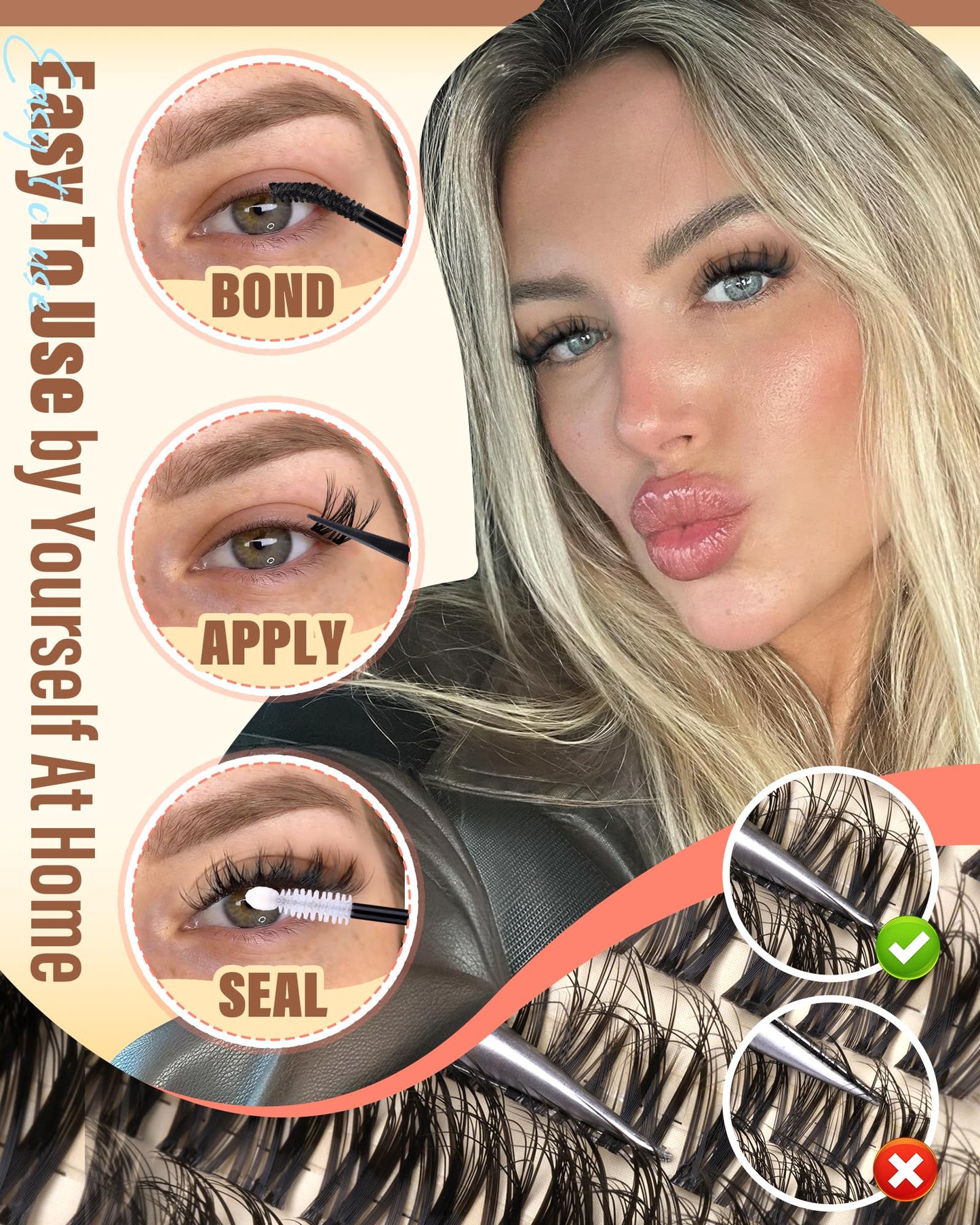 Spider Lashes Clusters Invisible Band Wispy Cluster Eyelash Extensions CD-Curly Fairy Breeze Eyelash Clusters Spider Lash Clusters Natural Cluster Lashes Wispy Individual Lashes 10-16MM by Zegaine