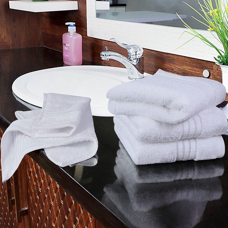 Utopia Towels 12 Pack Premium Wash Cloths Set, 12 by 12 Inches, 100% Cotton Ring Spun, Highly Absorbent and Soft Feel Washcloths for Bathroom, Spa, Gym, and Face, White