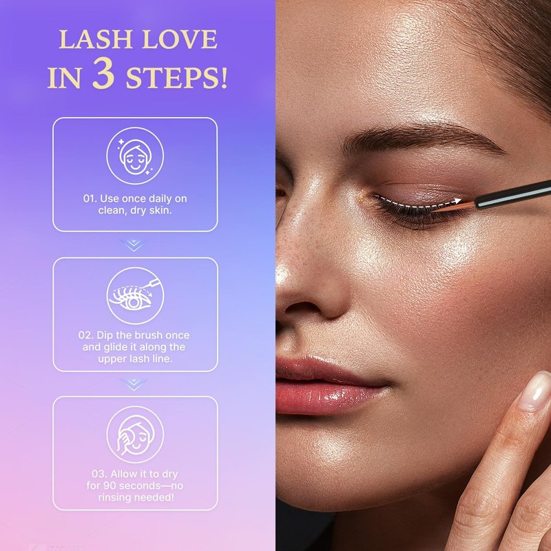 VieBeauti Lash Serum for Eyelash Growth: Eyelash Growth Serum with Advanced Formula to Boost Longer Fuller and Thicker Looking Lashes - Vegan & Cruelty-Free for Sensitive Eyes 2mL