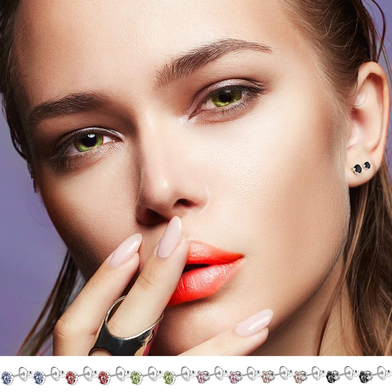 Chumia 12 Pack Disposable Ear Piercing Tool with 12 Pcs Ear Studs Safety Tool (5mm) Self No Pain Easy Use