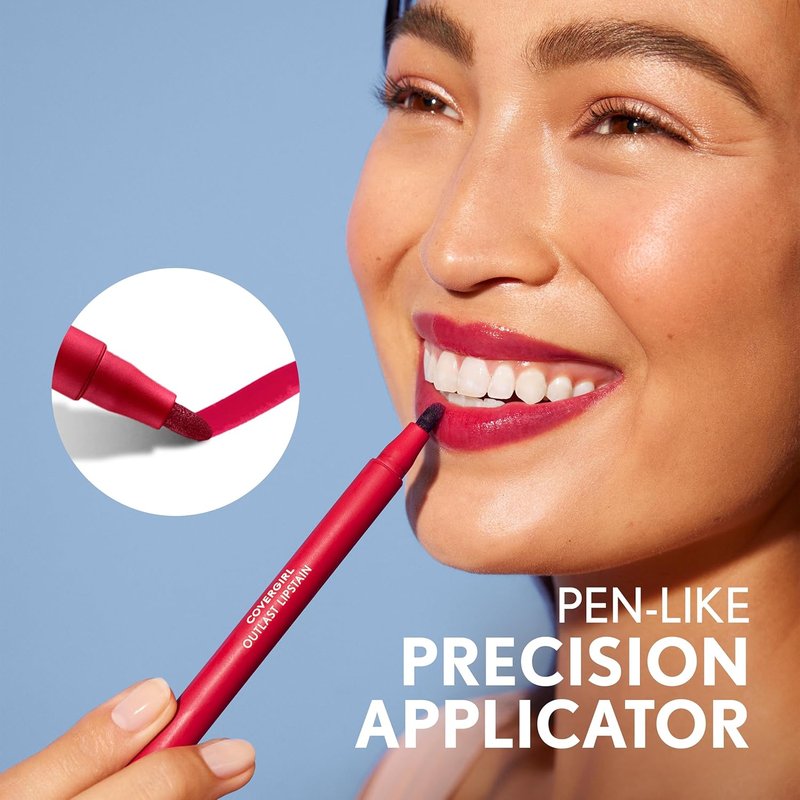 COVERGIRL Outlast Lipstain - Smooth Application with Precise Tip | Transfer-Proof Vegan Formula, 0.06oz