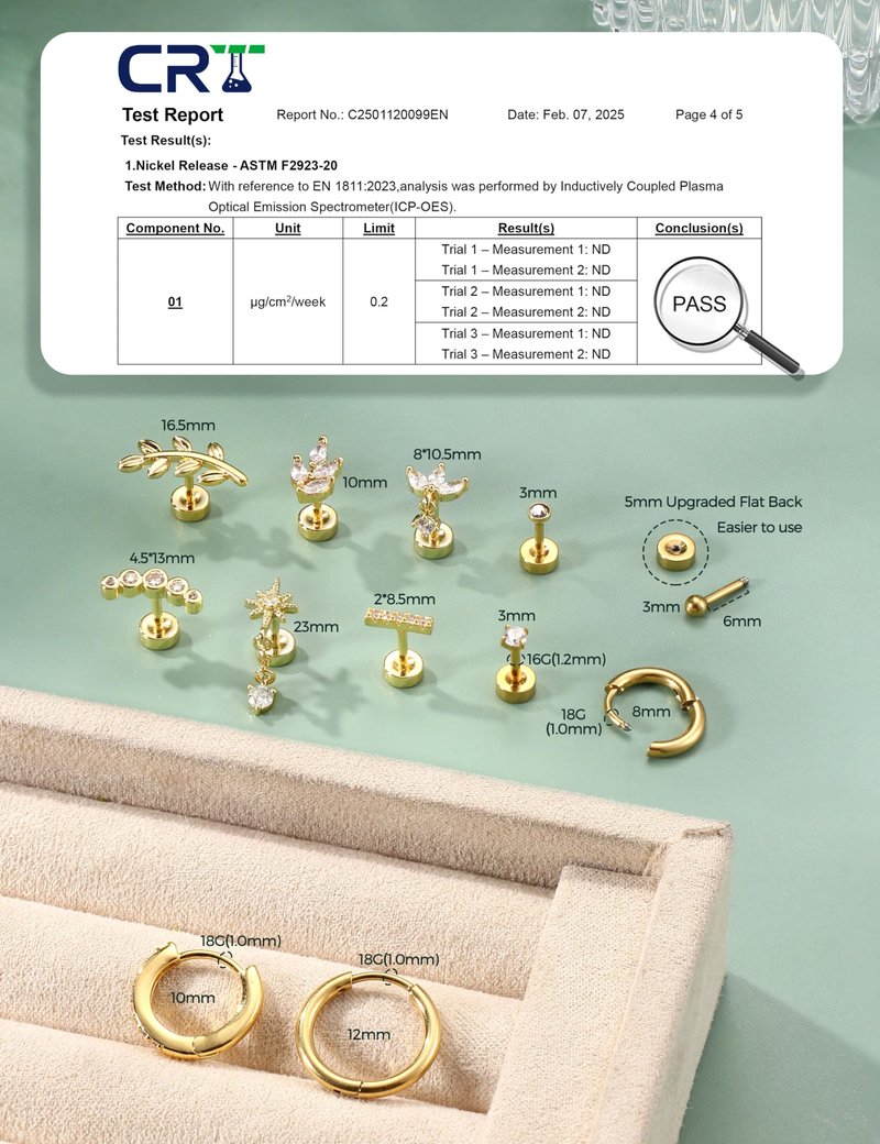 JeryWe 16G Cartilage Earrings for Women Flat Back Earrings Hypoallergenic Surgical Steel Small Flatback Stud Hoop Cartilage Earring Stacks Helix Conch Tragus Daith Piercing Jewelry 14K Gold Plated