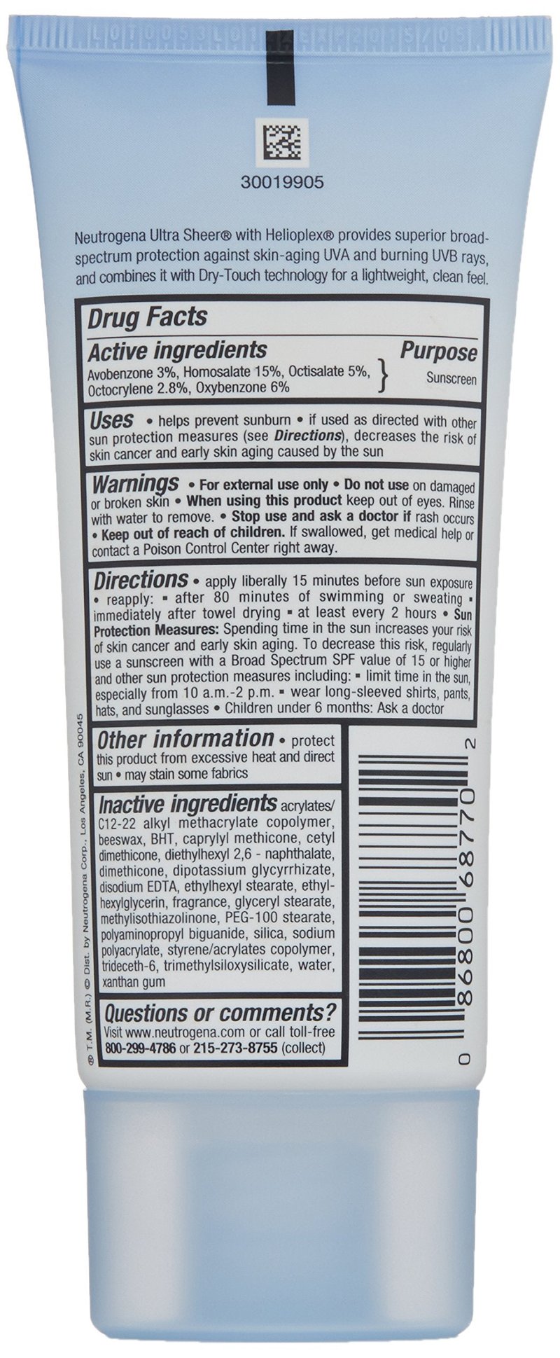 Neutrogena Ultra Sheer SPF 70 3 OZ