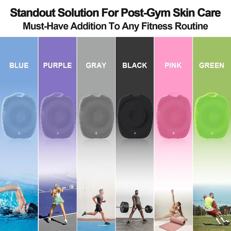 COLGEIFY, Shower Bath Brush, Large Size of Soft Bristles for Men & Women After Gym, Exfoliating and Deep Clean, Back Suction Cup Easy to Store and Dry (Black)