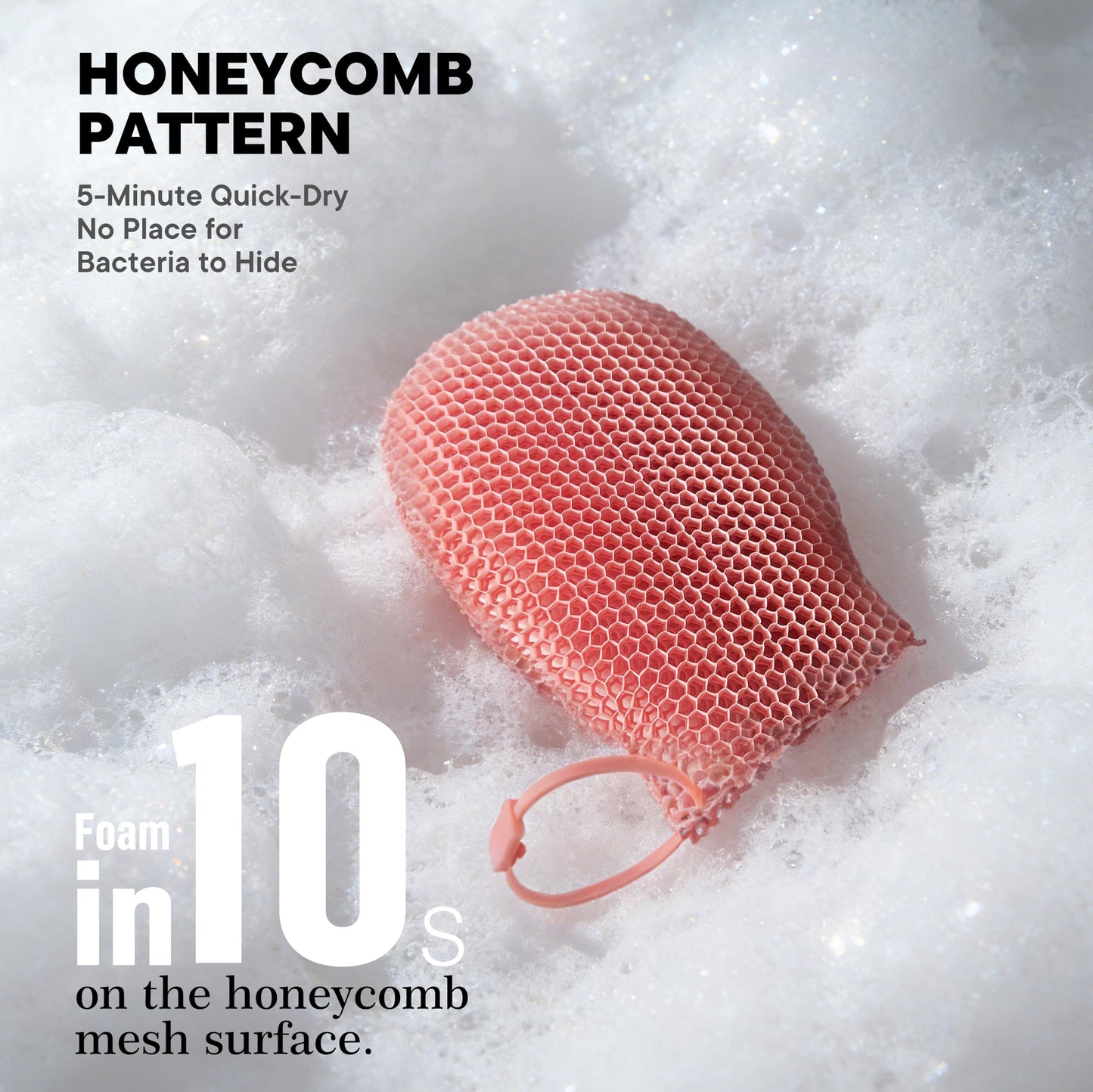 Bath Mitt - Exfoliating Glove, Honeycomb Body Scrubber,Massage Body Scrub Gloves for Home Spa,Mitt Sponges for Cleaning Body,Deep and Gentle,Fast foaming (Pink(Softer,Small Size,) New Version)