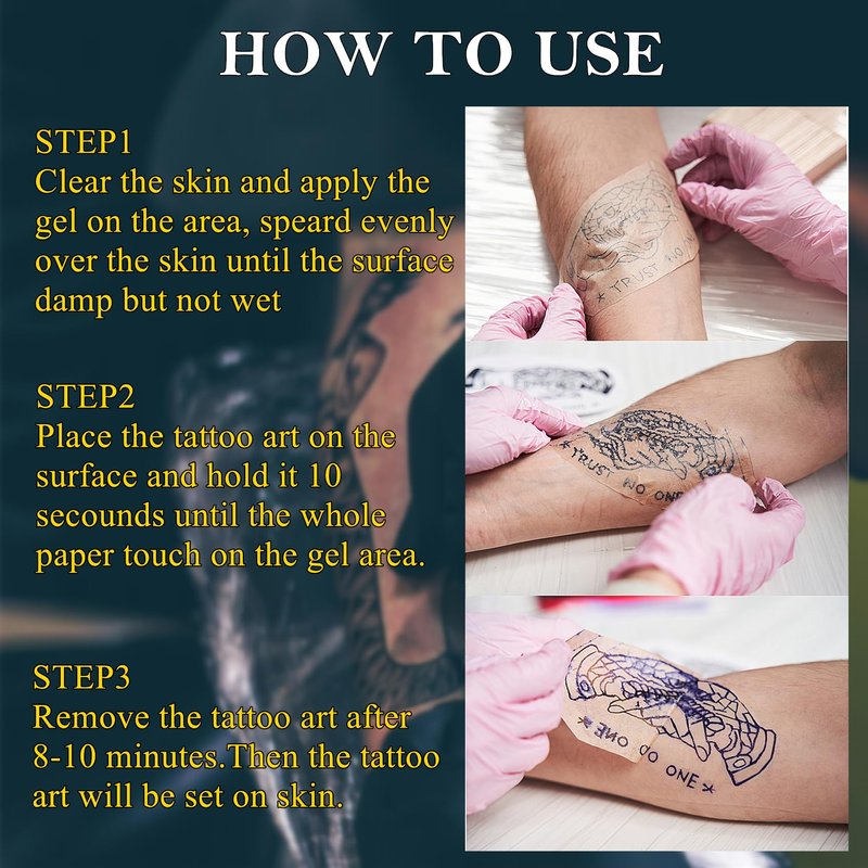 Tattoo Stencil Transfer Gel Solution for Machine Stencils, Tattoo Transfer Gel for Artists & Beginners, Temporary Supplies Accessories (5.OZ)