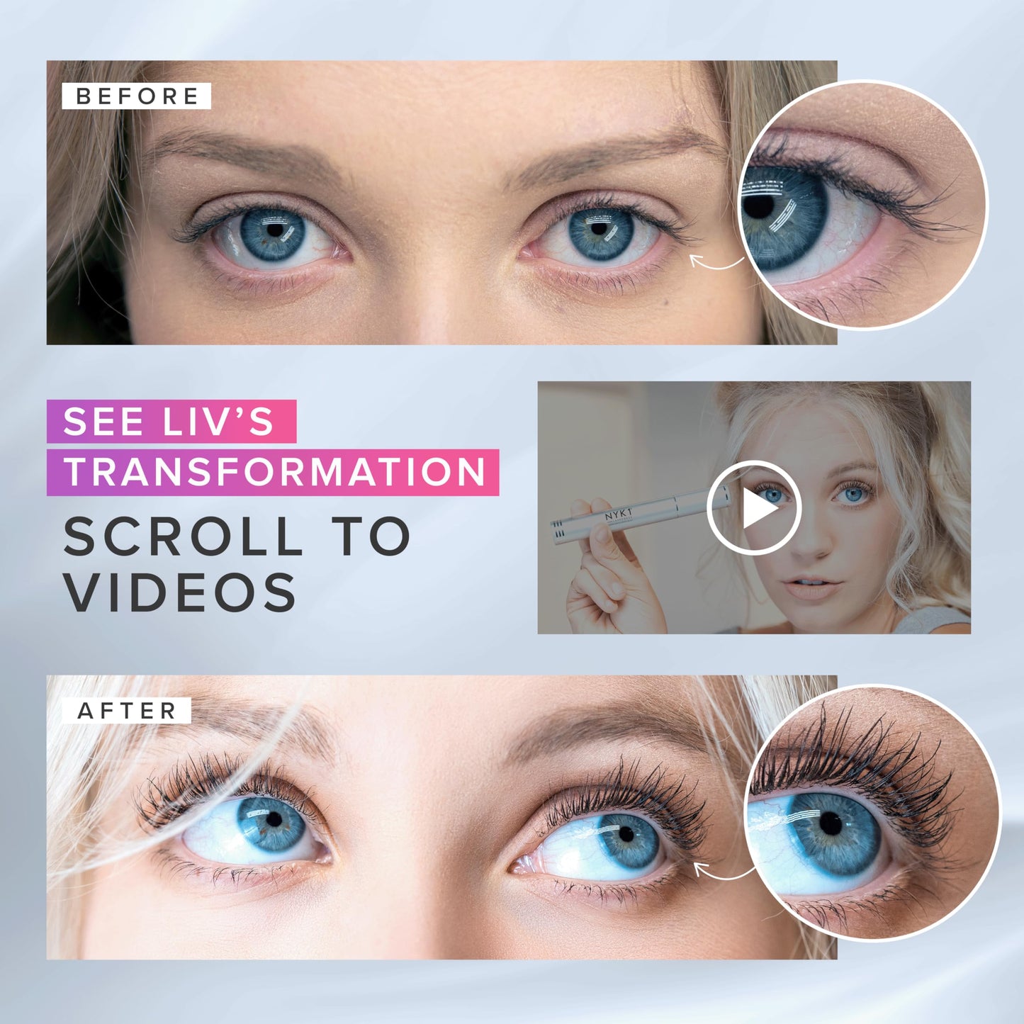 NYK1 CONCENTRATED Lash Serum For Eyelash Growth (XL - 8ml) LashForce Eyelash Serum To Grow Lashes Longer And Thicker - Eye Lash Enhancing Formula With Easy Application And Long Lasting Results
