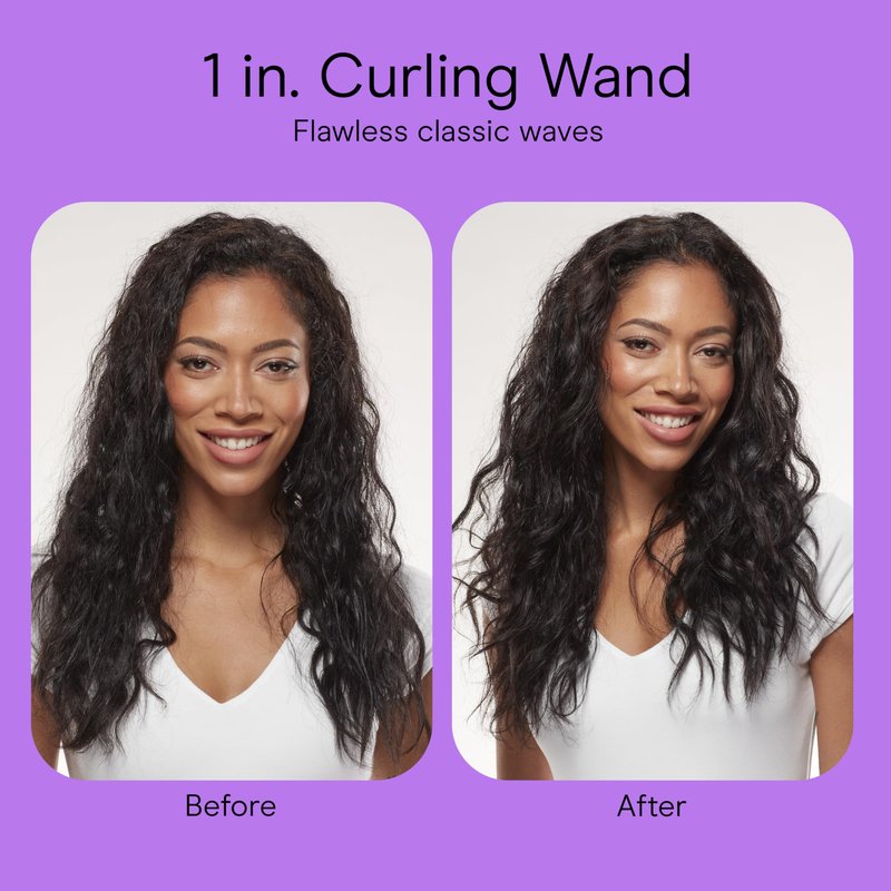 Conair Double Ceramic 1-Inch Curling Wand, Produces Flawless Waves, Curling Iron for Use on Medium and Long Hair, 30 Heat Setting Curling Iron, White (Pack of 3)