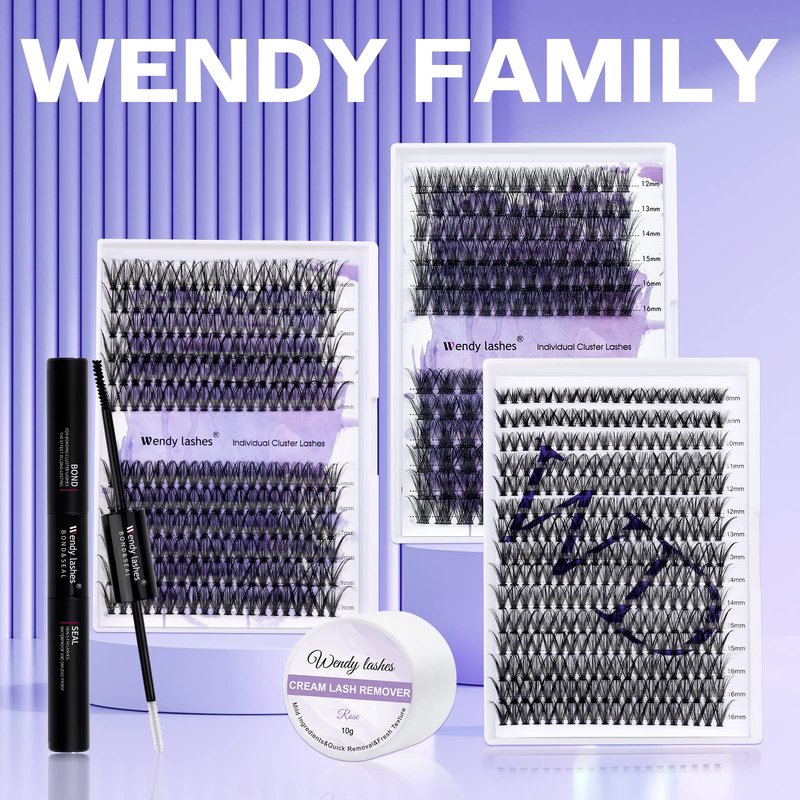 Lash Bond and Seal for Eyelash Cluster: Wendy, Using at Home, 2 in 1 Glue, DIY, Strong & Flexible Hold, 5ml Black Bond, 5ml Clear Seal