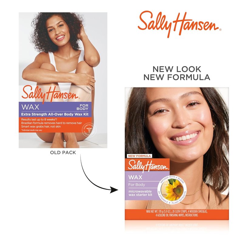 Sally Hansen Microwavable Wax Kit - Hair Removal for Body, Legs, Underarms & Bikini | Vegan & Dermatologist Tested