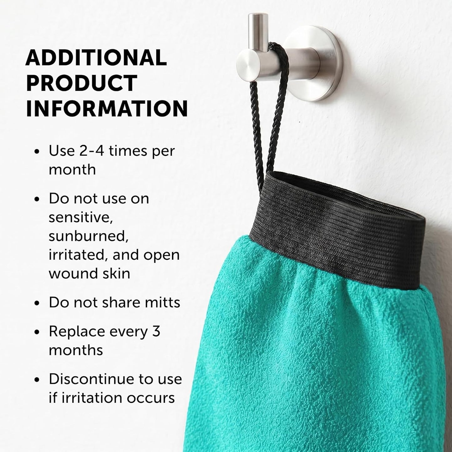 Valitic Exfoliating Glove Body Scrubber - Korean Style Dead Skin Remover & Shower Exfoliator | Turquoise Pair