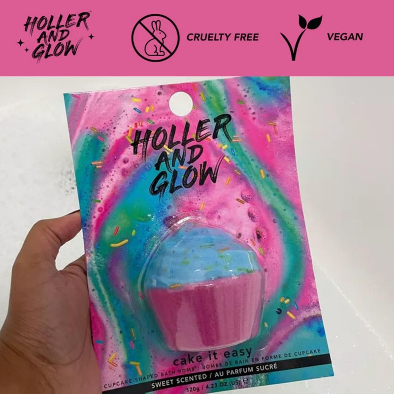 Holler and Glow Sweet Treat Bath Bomb Variety, Cupcake & Ice Cream, Bath Bombs for Girls, Sweet Scented, Fizzy Color Bursting, Non Toxic, Skin Safe, Mother's Day, Easter Or Birthday, 6 Piece Gift Set