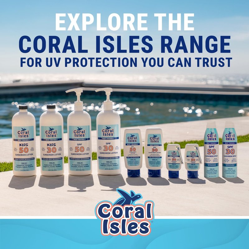 Coral Isles Sunscreen SPF 30 | Hawaii Reef Act Compliant | Octinoxate & Oxybenzone Free | Broad Spectrum UVA/UVB Protection | Water Resistant 80 Min. | Fragrance Free | 6 Fl Oz (Pack of 1))